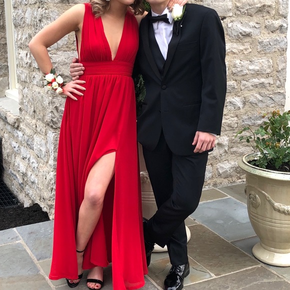 Lulus Red Prom Dress - Picture 2 of 6